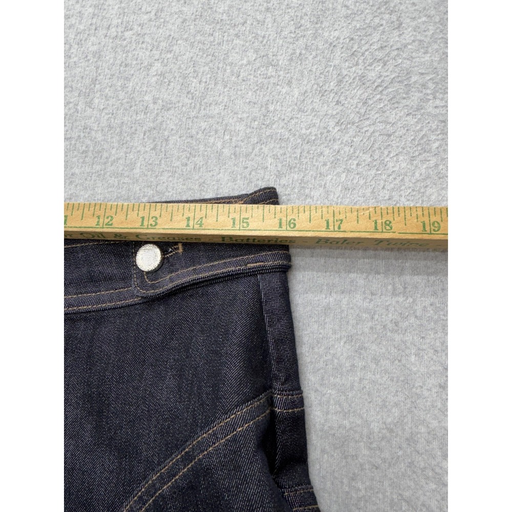 Pilcro Skirt Womens 14 Blue Denim Skater Mini Button Zip Stretch High Waist - Picture 5 of 12